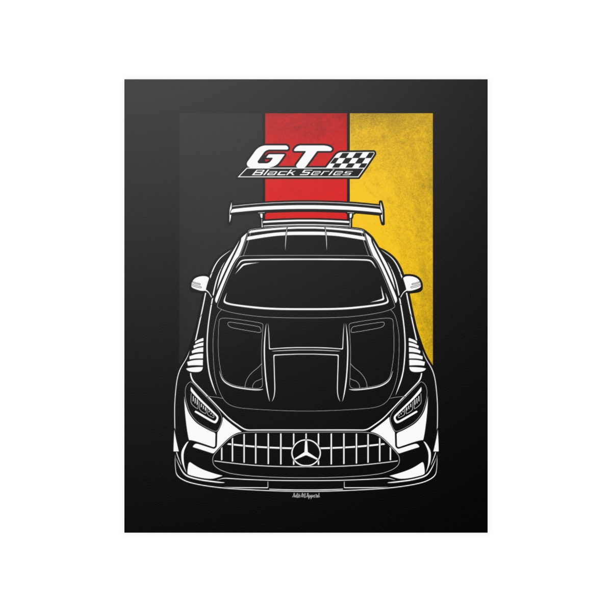 Mercedes GT Black Series AMG 2021-2023 Poster - Germany Flag Print 16 x 20 inch by Auto Art Apparel