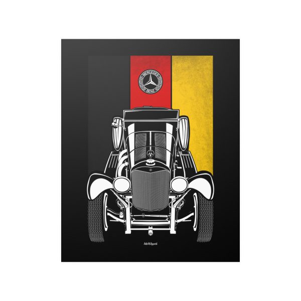 Mercedes SSK Roadster Poster - Germany Flag Print 16 x 20 inch by Auto Art Apparel
