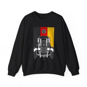 Mercedes SSK Roadster Sweatshirt - Germany Flag Crewneck Black by Auto Art Apparel