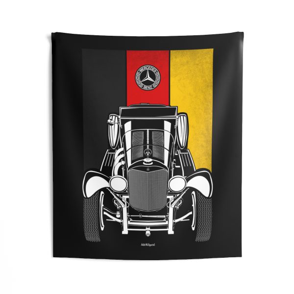 Mercedes SSK Roadster Tapestry - Germany Flag Wall Art 50 x 60 inch by Auto Art Apparel