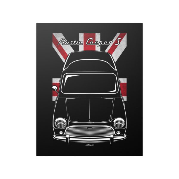 Mini Cooper S Mark 1 Poster - UK Flag Print 16 x 20 inch by Auto Art Apparel