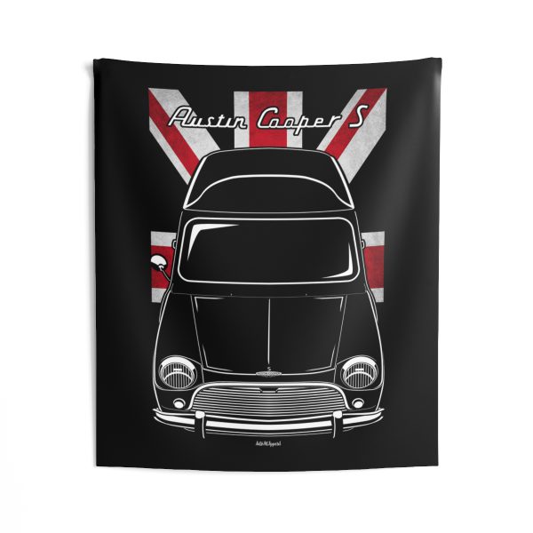 Mini Cooper S Mark 1 Tapestry - UK Flag Wall Art 50 x 60 inch by Auto Art Apparel