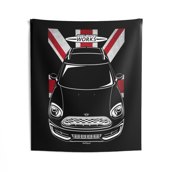 Mini John Cooper Works Countryman All4 Tapestry - UK Flag Wall Art 50 x 60 inch by Auto Art Apparel
