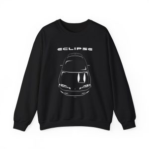 Mitsubishi Eclipse 2nd gen 1995-1999 Crewneck Sweatshirt Black by Auto Art Apparel