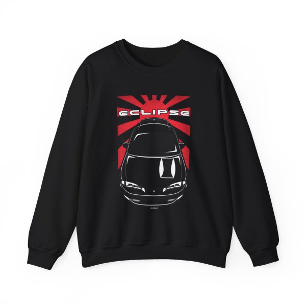 Mitsubishi Eclipse 2nd gen 1995-1999 Sweatshirt - JDM Crewneck Black by Auto Art Apparel