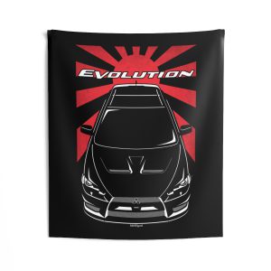 Mitsubishi Lancer Evolution X Evo 10 2008-2016 Tapestry - JDM Wall Art 50 x 60 inch by Auto Art Apparel