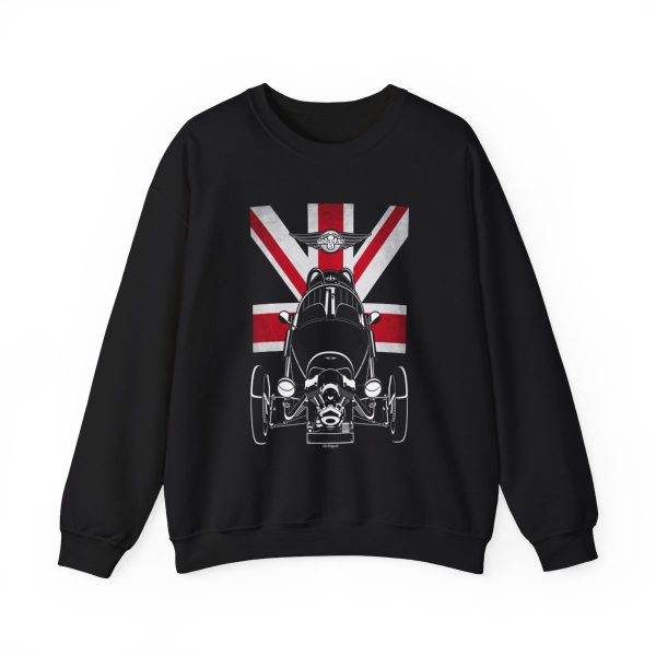 Morgan 3 Wheeler Sweatshirt - UK Flag Crewneck Black by Auto Art Apparel