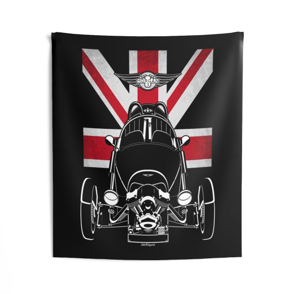 Morgan 3 Wheeler Tapestry - UK Flag Wall Art 50 x 60 inch by Auto Art Apparel