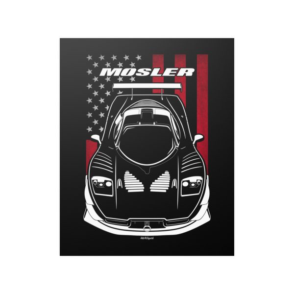 Mosler MT900 GT3 Poster - US Flag Print 16 x 20 inch by Auto Art Apparel