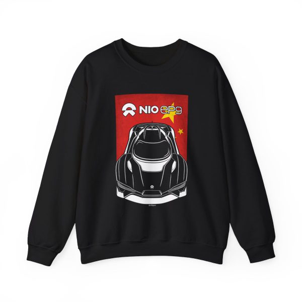 Nio EP9 Sweatshirt - China Flag Crewneck Black by Auto Art Apparel