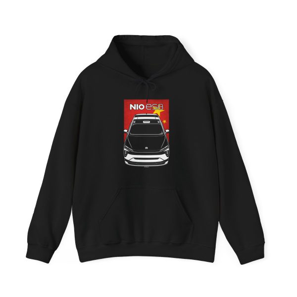 Nio ES8 Hoodie - China Flag Hooded Sweatshirt Black by Auto Art Apparel