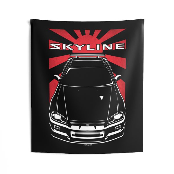 Nissan Skyline GTR V Spec R34 Tapestry - JDM Wall Art 50 x 60 inch by Auto Art Apparel