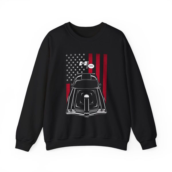 Oldsmobile Hurst Olds 1969 Sweatshirt - US Flag Crewneck Black by Auto Art Apparel
