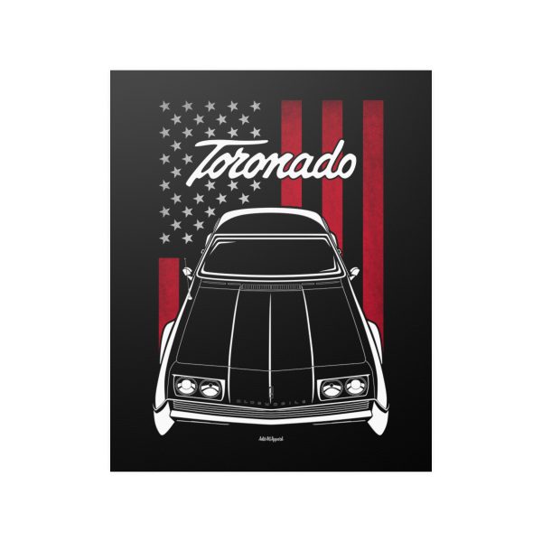 Oldsmobile Tornado 1966 Poster - US Flag Print 16 x 20 inch by Auto Art Apparel