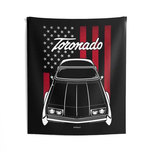 Oldsmobile Tornado 1966 Tapestry - US Flag Wall Art 50 x 60 inch by Auto Art Apparel
