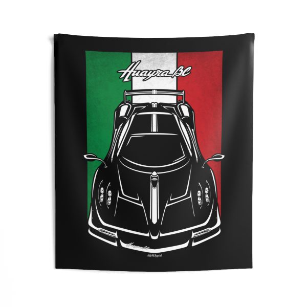 Pagani Huayra BC Tapestry - Italy Flag Wall Art 50 x 60 inch by Auto Art Apparel