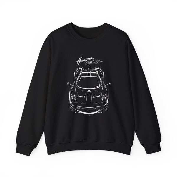 Pagani Huayra Codalunga Crewneck Sweatshirt Black by Auto Art Apparel