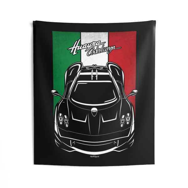 Pagani Huayra Codalunga Tapestry - Italy Flag Wall Art 50 x 60 inch by Auto Art Apparel