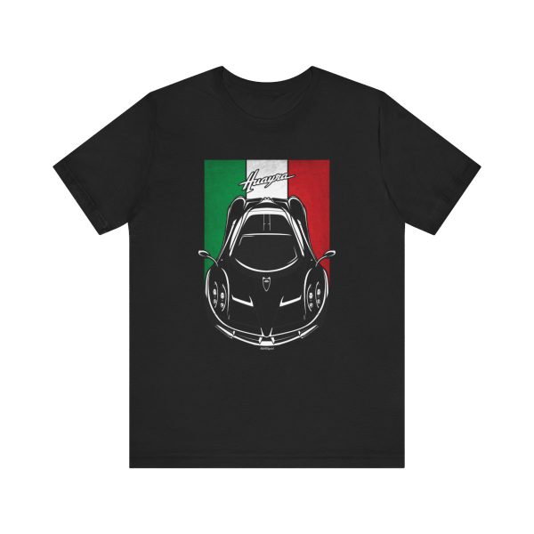 Pagani Huayra T-shirt - Italy Flag Shirt Black by Auto Art Apparel