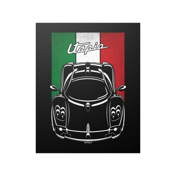 Pagani Utopia Poster - Italy Flag Print 16 x 20 inch by Auto Art Apparel