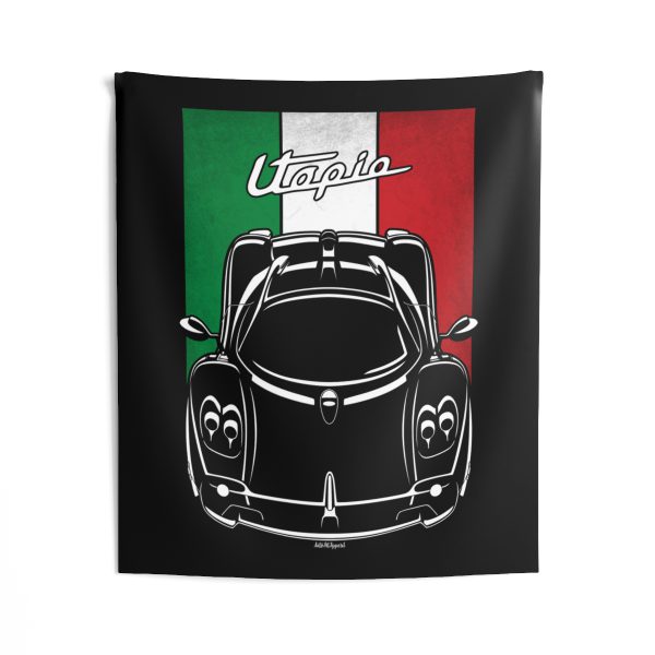Pagani Utopia Tapestry - Italy Flag Wall Art 50 x 60 inch by Auto Art Apparel