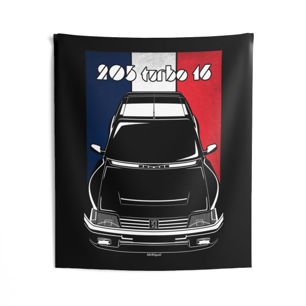 Peugeot 205 T16 1984 1986 Tapestry - France Flag Wall Art 50 x 60 inch by Auto Art Apparel