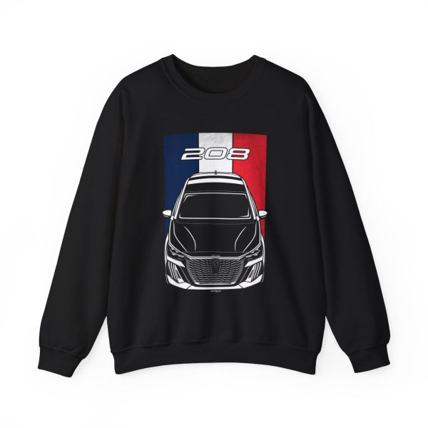 Peugeot 208 2024-2025 Sweatshirt - France Flag Crewneck Black by Auto Art Apparel