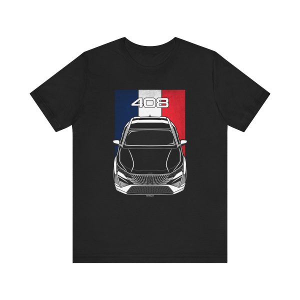 Peugeot 408 2023-2024 T-shirt - France Flag Shirt Black by Auto Art Apparel