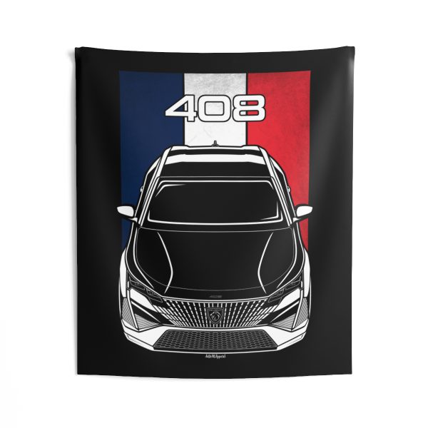Peugeot 408 2023-2024 Tapestry - France Flag Wall Art 50 x 60 inch by Auto Art Apparel