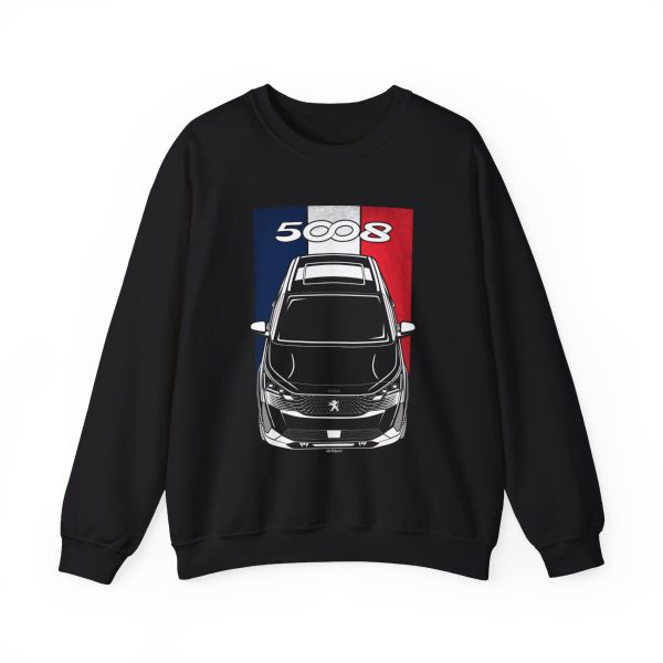 Peugeot 5008 2021-2024 Sweatshirt - France Flag Crewneck Black by Auto Art Apparel