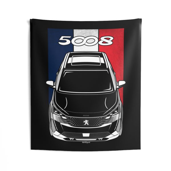 Peugeot 5008 2021-2024 Tapestry - France Flag Wall Art 50 x 60 inch by Auto Art Apparel