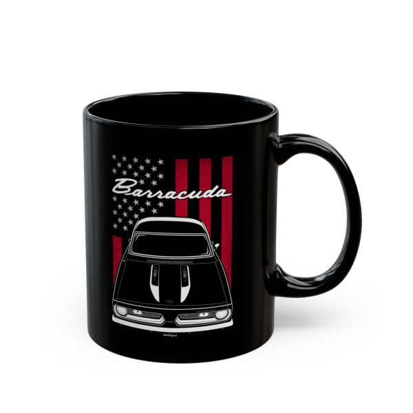 Plymouth Barracuda Formula S 1968 Mug - US Flag Coffee Mug 11 oz by Auto Art Apparel