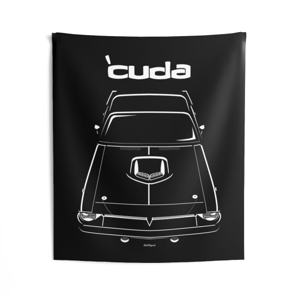 Plymouth Barracuda Hemi Cuda 1970 Tapestry 50 x 60 inch by Auto Art Apparel