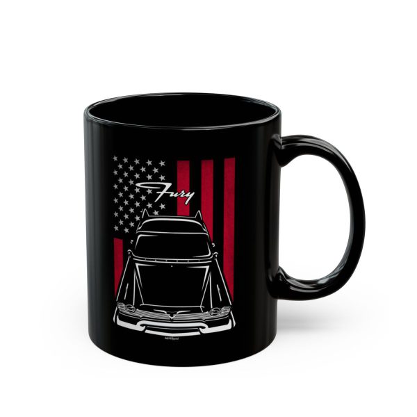 Plymouth Fury 1957-1958 Mug - US Flag Coffee Mug 11 oz by Auto Art Apparel