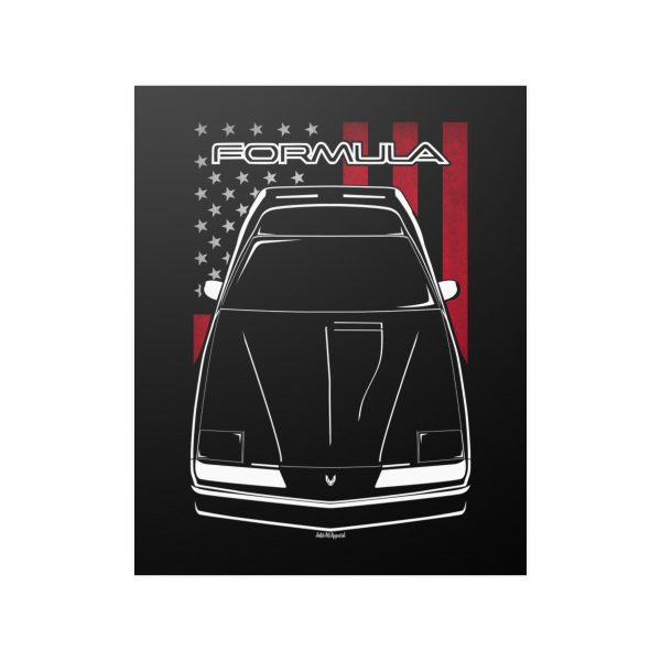 Pontiac Firebird Formula 3rd gen Poster - US Flag Print 16 x 20 inch by Auto Art Apparel