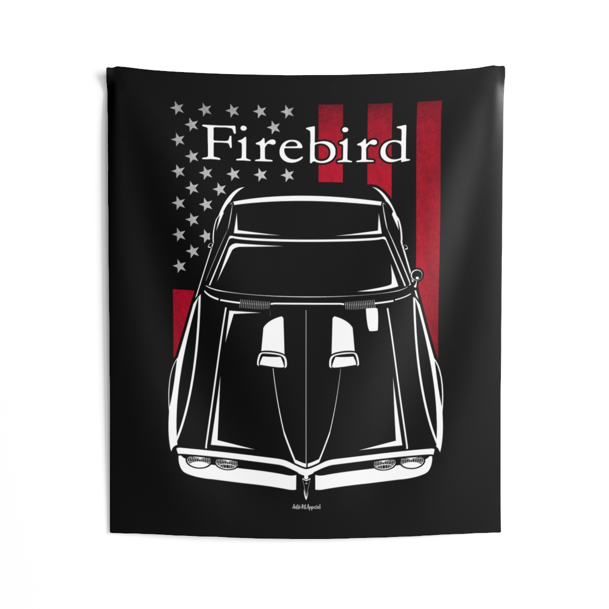 Pontiac Firebird Ram Air 1968 Tapestry - US Flag Wall Art 50 x 60 inch by Auto Art Apparel