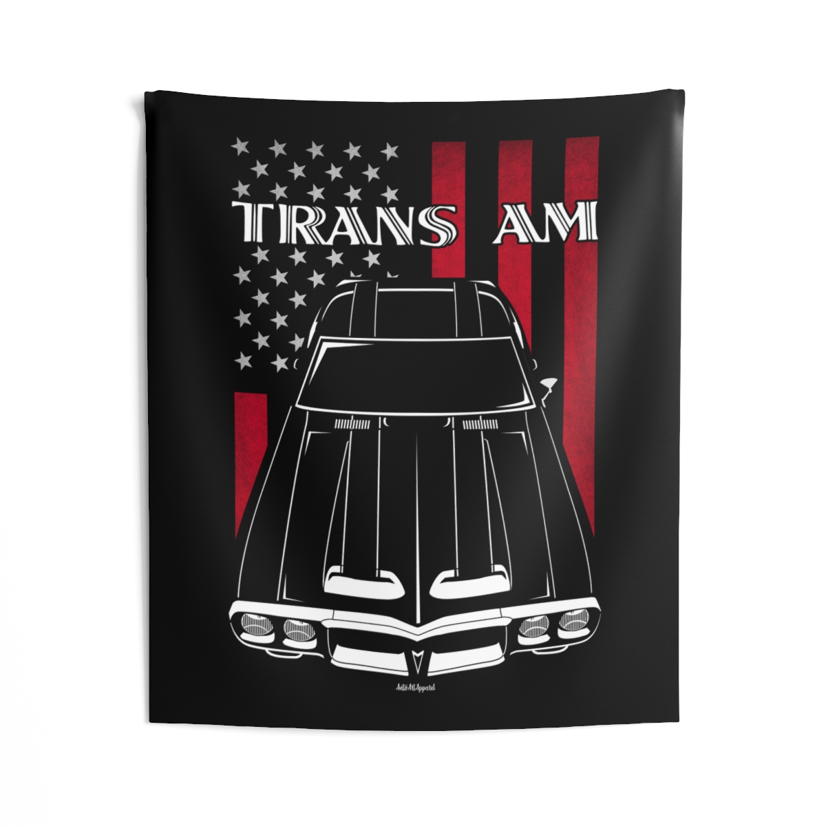 Pontiac Firebird Trans Am 1969 Tapestry - US Flag Wall Art 50 x 60 inch by Auto Art Apparel