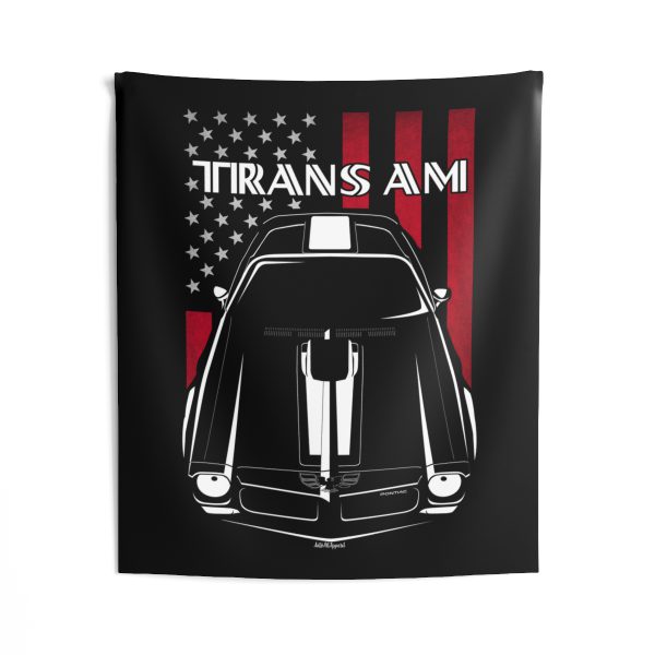 Pontiac Firebird Trans Am 1972 Tapestry - US Flag Wall Art 50 x 60 inch by Auto Art Apparel