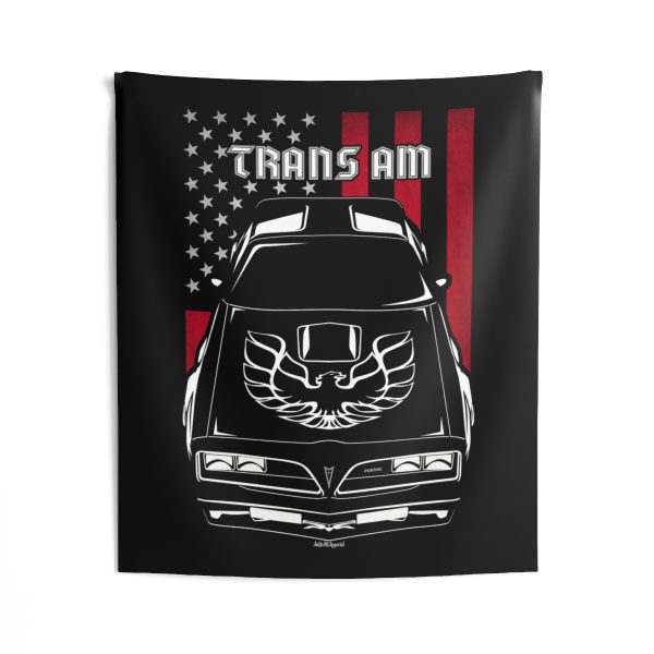 Pontiac Firebird Trans Am 1977-1978 T top Tapestry - US Flag Wall Art 50 x 60 inch by Auto Art Apparel