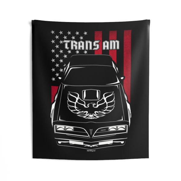 Pontiac Firebird Trans Am 1977-1978 Tapestry - US Flag Wall Art 50 x 60 inch by Auto Art Apparel