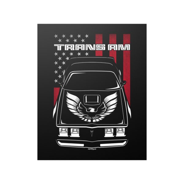 Pontiac Firebird Trans Am 1979-1981 Poster - US Flag Print 16 x 20 inch by Auto Art Apparel