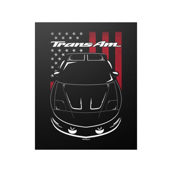 Pontiac Firebird Trans Am 1993-1997 Poster - US Flag Print 16 x 20 inch by Auto Art Apparel