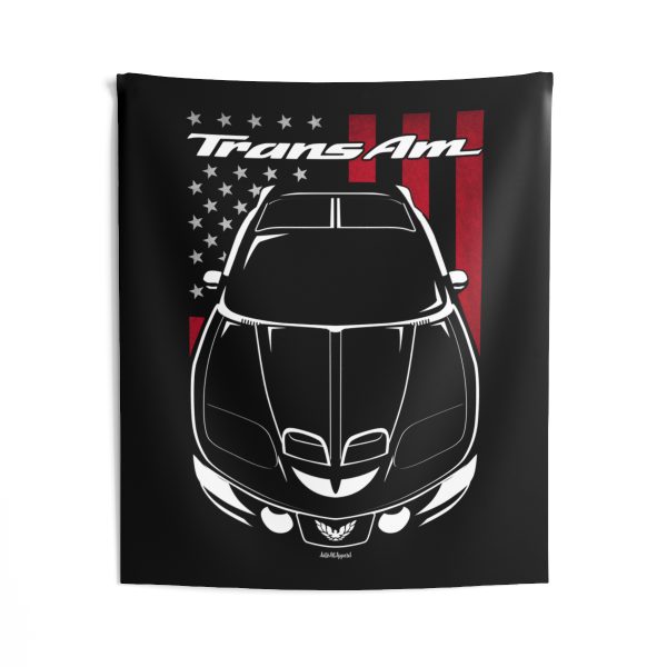 Pontiac Firebird Trans Am 4th gen 1998-2002 Tapestry - US Flag Wall Art 50 x 60 inch by Auto Art Apparel