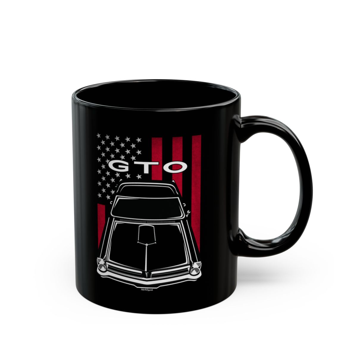 Pontiac GTO 1965 Mug - US Flag Coffee Mug 11 oz by Auto Art Apparel
