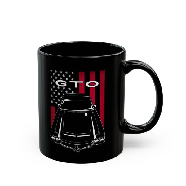 Pontiac GTO 1971 Mug - US Flag Coffee Mug 11 oz by Auto Art Apparel