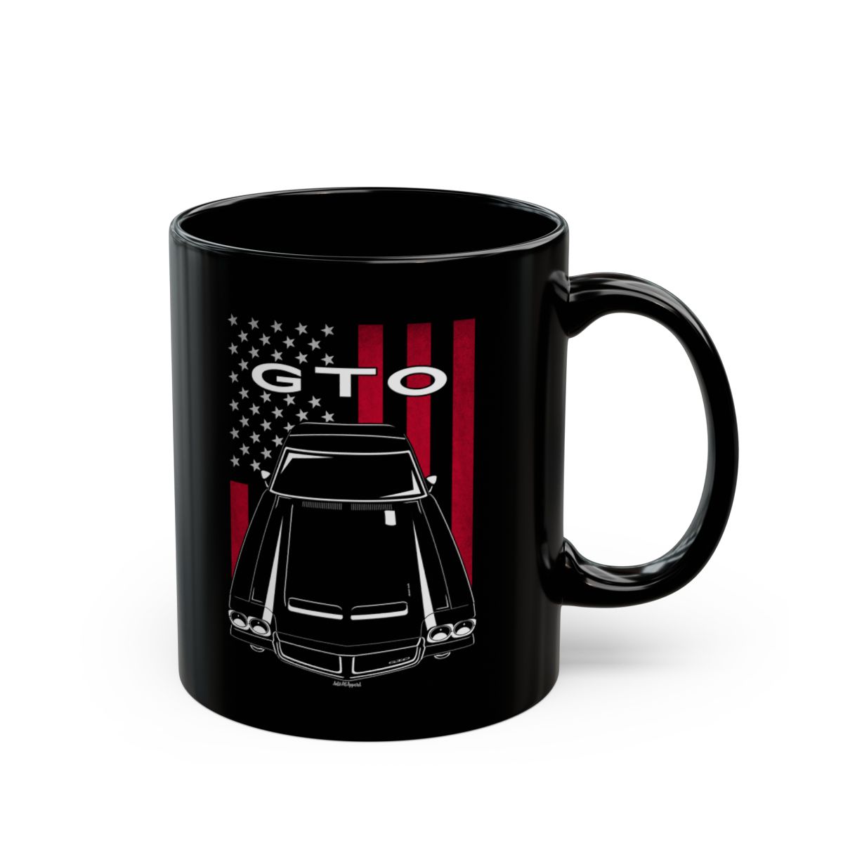 Pontiac GTO 1971 Mug - US Flag Coffee Mug 11 oz by Auto Art Apparel