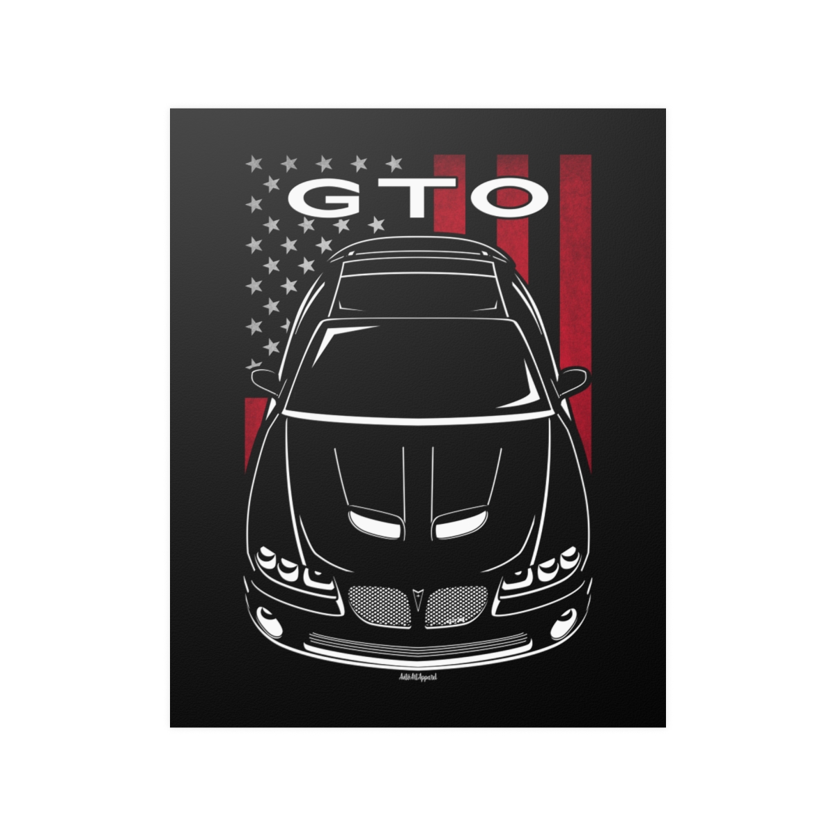 Pontiac GTO 2004-2006 Poster - US Flag Print 16 x 20 inch by Auto Art Apparel