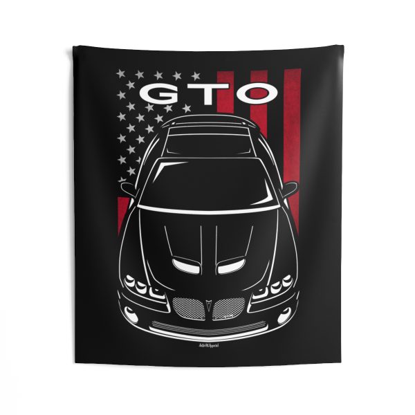 Pontiac GTO 2004-2006 Tapestry - US Flag Wall Art 50 x 60 inch by Auto Art Apparel