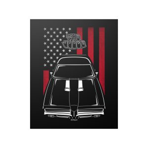 Pontiac GTO The Judge 1969 Poster - US Flag Print 16 x 20 inch by Auto Art Apparel