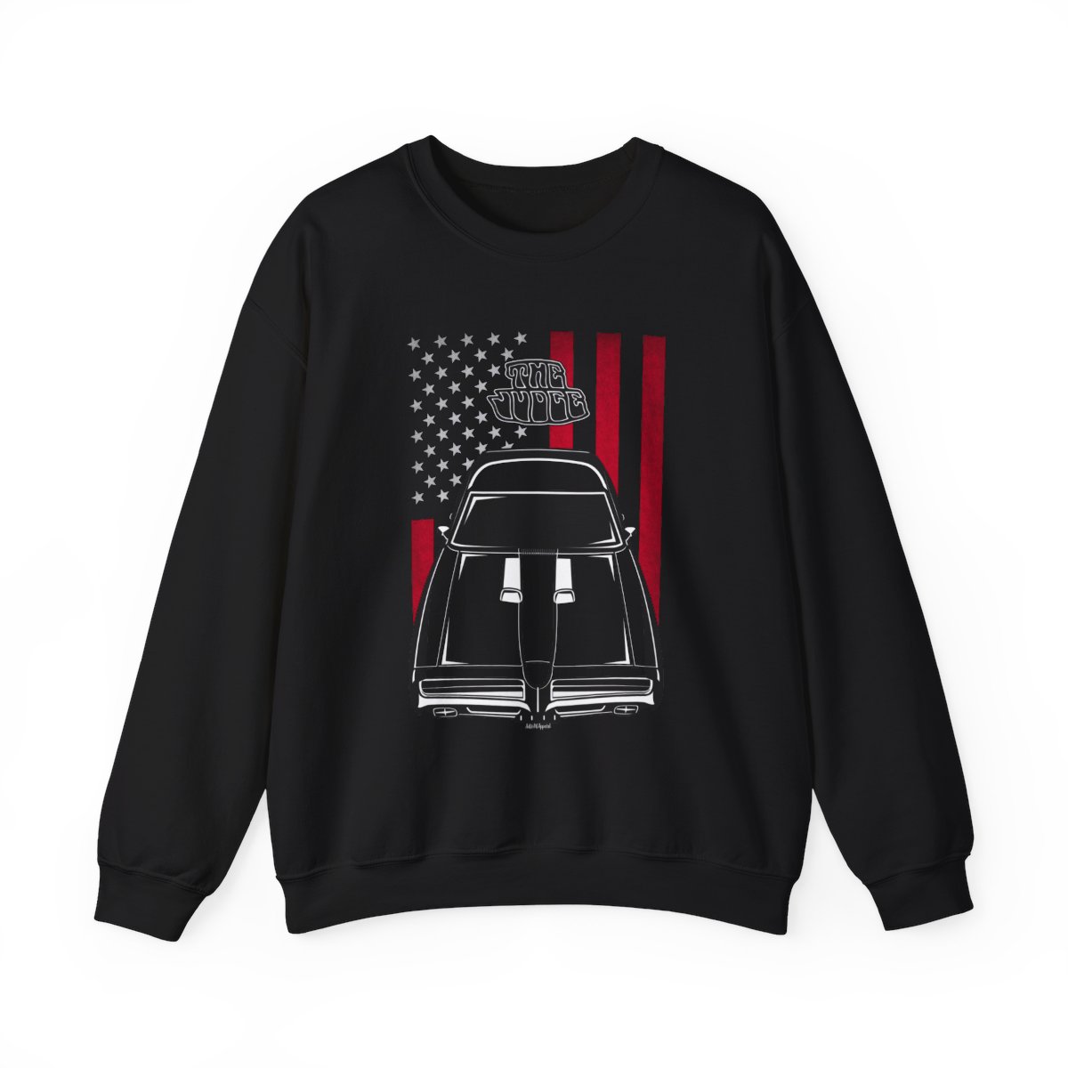 Pontiac GTO The Judge 1969 Sweatshirt - US Flag Crewneck Black by Auto Art Apparel